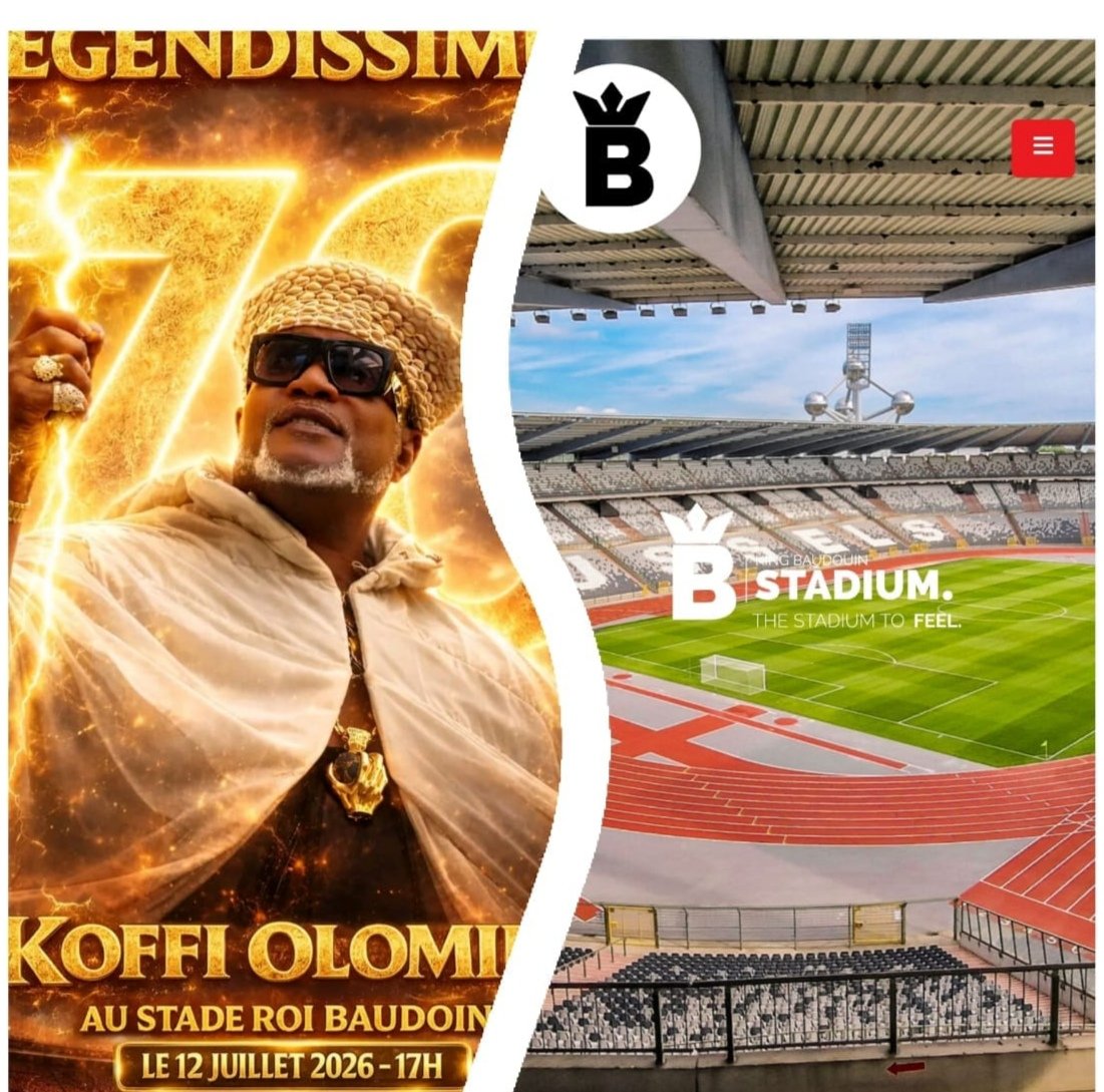 Koffi Oomide : Aucune Preuve de son concert " imaginé" le 12 juillet au stade Roi baudouin