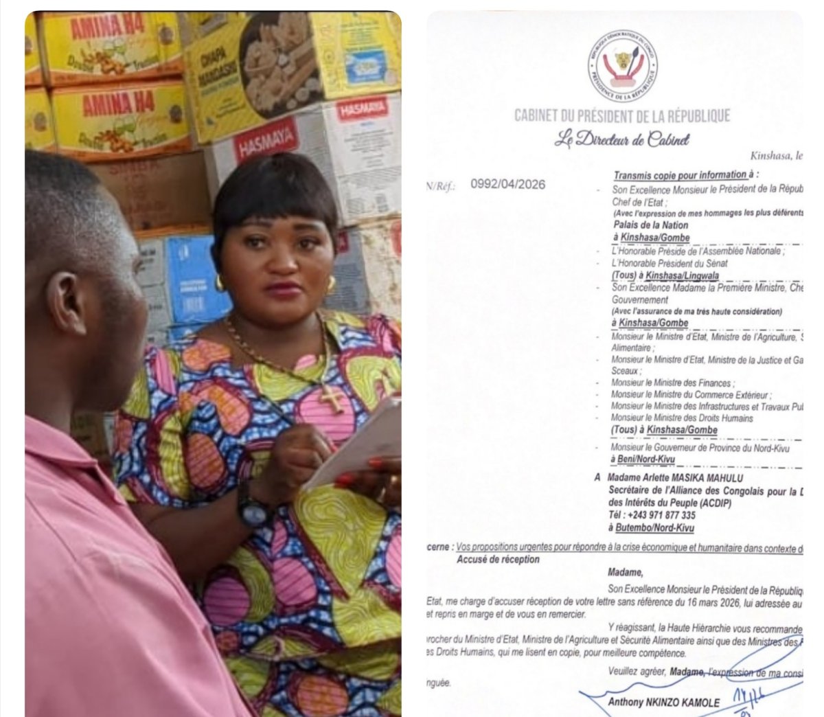 Guerre et vie chère à l'Est : le chef de l’État répond à la lettre ouverte d'Arlette Masika Maghulu