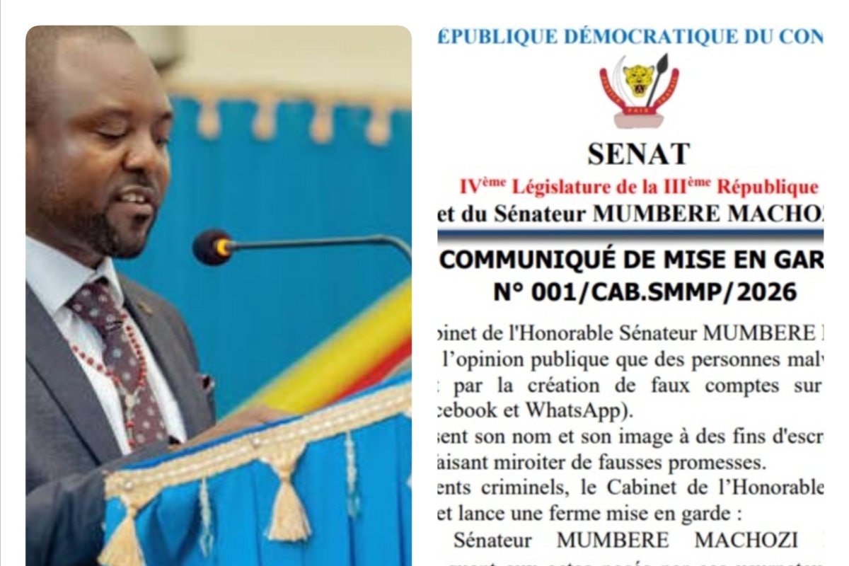 Kinshasa : alerte à l’usurpation d’identité du sénateur Mumbere Machozi Papy